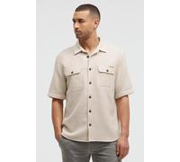 Kurzarmhemd CAMP DAVID, Herren, Gr. M, Normalgrößen, beige (kitt), Piqué, Material: 100% Baumwolle, Strukturmuster, regular fit normal, Umschlagsaum, Hemden, mit Klappentaschen (36658303-M) kitt