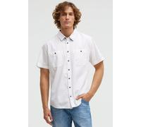 Kurzarmhemd CAMP DAVID, Herren, Gr. M, Normalgrößen, weiß, Web, Material: 100% Baumwolle, Strukturmuster, regular fit normal, gerader Abschluss, Hemden, mit Brusttaschen (85450138-M) weiß