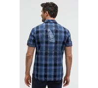 Kurzarmhemd CAMP DAVID, Herren, Gr. XL, Normalgrößen, blau (harbour blau), Web, Material: 100% Baumwolle, regular fit normal, Umschlagsaum, Hemden, mit Klappentaschen (78496265-XL) harbour blau