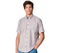 Casa Moda Mens Short Sleeve Shirt Casual Fit Red Multi Stripe L