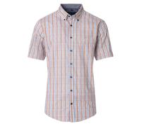 Kurzarmhemd CASAMODA "CASAMODA Freizeithemd Kurzarm gestreift", Herren, Gr. L, Normalgrößen, orange (hellorange), 100% Baumwolle, gestreift, comfort fit, Hemden (61943369-L) hellorange