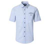Kurzarmhemd CASAMODA "CASAMODA Freizeithemd Kurzarm gestreift", Herren, Gr. XXL, Normalgrößen, blau, 100% Baumwolle, gestreift, lässig geschnitten, Hemden (83130707-XXL) blau