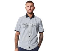 Kurzarmhemd CASAMODA "CASAMODA Freizeithemd Kurzarm gestreift", Herren, Gr. XXL, Normalgrößen, blau (graues mittelblau), 100% Baumwolle, gestreift, lässig geschnitten, Hemden (32377327-XXL) graues mit