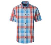 Kurzarmhemd CASAMODA "CASAMODA Freizeithemd Kurzarm kariert", Herren, Gr. 3XL, Normalgrößen, 350 türkis, 100% Baumwolle, kariert, lässig geschnitten, Hemden (13249809-XXXL) 350 türkis