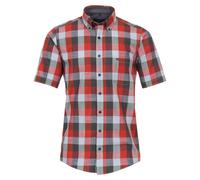 Kurzarmhemd CASAMODA "CASAMODA Freizeithemd Kurzarm kariert", Herren, Gr. L, Normalgrößen, rot, 100% Baumwolle, kariert, lässig geschnitten, Hemden (68771202-L) rot
