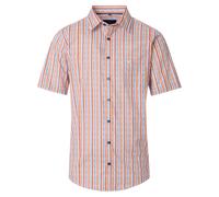 Kurzarmhemd CASAMODA "CASAMODA Freizeithemd Kurzarm Print", Herren, Gr. M, Normalgrößen, orange, 100% Baumwolle, bedruckt, comfort fit, Hemden (61346700-M) orange