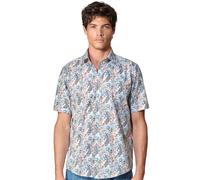 Kurzarmhemd CASAMODA "CASAMODA Freizeithemd Kurzarm Print", Herren, Gr. 5XL, Normalgrößen, blau (hellblau), 100% Baumwolle, bedruckt, lässig geschnitten, Hemden (38535007-5XL) hellblau