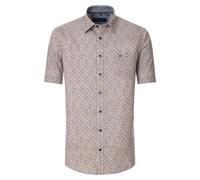 Kurzarmhemd CASAMODA "CASAMODA Freizeithemd Kurzarm Print", Herren, Gr. 6XL, Normalgrößen, orange (dunkelorange), 100% Baumwolle, bedruckt, comfort fit, Hemden (42307137-6XL) dunkelorange