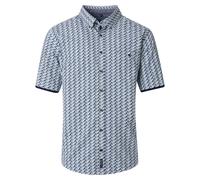Kurzarmhemd CASAMODA "CASAMODA Freizeithemd Kurzarm Print", Herren, Gr. L, Normalgrößen, blau, 100% Baumwolle, bedruckt, lässig geschnitten, Hemden (51750523-L) blau