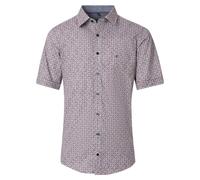 Kurzarmhemd CASAMODA "CASAMODA Freizeithemd Kurzarm Print", Herren, Gr. L, Normalgrößen, blau, 100% Baumwolle, bedruckt, lässig geschnitten, Hemden (48088164-L) blau