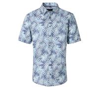 Kurzarmhemd CASAMODA "CASAMODA Freizeithemd Kurzarm Print", Herren, Gr. M, Normalgrößen, blau, 100% Baumwolle, bedruckt, comfort fit, Hemden (67049600-M) blau
