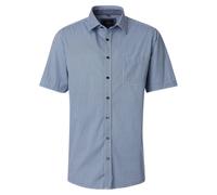Kurzarmhemd CASAMODA "CASAMODA Freizeithemd Kurzarm Print", Herren, Gr. M, Normalgrößen, blau, 100% Baumwolle, bedruckt, comfort fit, Hemden (91354232-M) blau