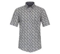 Kurzarmhemd CASAMODA "CASAMODA Freizeithemd Kurzarm Print", Herren, Gr. M, Normalgrößen, blau (dunkelblau), 100% Baumwolle, bedruckt, lässig geschnitten, Hemden (40731001-M) dunkelblau