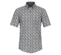 Kurzarmhemd CASAMODA "CASAMODA Freizeithemd Kurzarm Print", Herren, Gr. XL, Normalgrößen, blau (dunkelblau), 100% Baumwolle, bedruckt, lässig geschnitten, Hemden (40731001-XL) dunkelblau