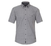 Kurzarmhemd CASAMODA "CASAMODA Freizeithemd Kurzarm Print", Herren, Gr. XL, Normalgrößen, blau (dunkelblau), 100% Baumwolle, bedruckt, lässig geschnitten, Hemden (68657557-XL) dunkelblau