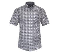 Kurzarmhemd CASAMODA "CASAMODA Freizeithemd Kurzarm Print", Herren, Gr. XL, Normalgrößen, blau (graues dunkelblau), 100% Baumwolle, bedruckt, lässig geschnitten, Hemden (45427919-XL) graues dunkelblau