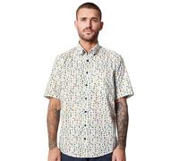 Kurzarmhemd CASAMODA "CASAMODA Freizeithemd Kurzarm Print", Herren, Gr. XL, Normalgrößen, blau (mittelblau), 100% Baumwolle, bedruckt, comfort fit, Hemden (46266234-XL) mittelblau