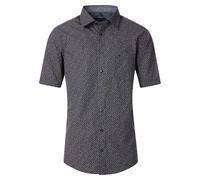 Kurzarmhemd CASAMODA "CASAMODA Freizeithemd Kurzarm Print", Herren, Gr. XL, Normalgrößen, schwarz, 100% Baumwolle, bedruckt, comfort fit, Hemden (51937039-XL) schwarz