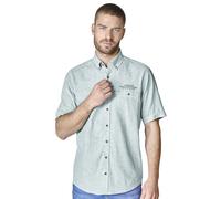 Kurzarmhemd CASAMODA "CASAMODA Leinenhemd kurzarm gestreift", Herren, Gr. 3XL, Normalgrößen, grün, 55% Leinen, 45% Baumwolle, gestreift, lässig geschnitten, Hemden (57100041-XXXL) grün