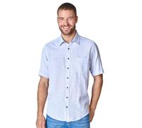 Kurzarmhemd CASAMODA "CASAMODA Leinenhemd Kurzarm gestreift", Herren, Gr. 3XL, Normalgrößen, weiß (hellblau), 55% Leinen, 45% Baumwolle, gestreift, lässig geschnitten, Hemden (73535664-XXXL) hellblau