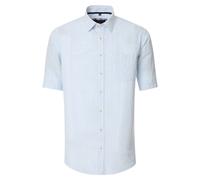 Kurzarmhemd CASAMODA "CASAMODA Leinenhemd Kurzarm gestreift", Herren, Gr. XXL, Normalgrößen, blau, 55% Leinen, 45% Baumwolle, gestreift, lässig geschnitten, Hemden (49450669-XXL) blau