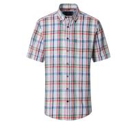 Kurzarmhemd CASAMODA "CASAMODA Leinenhemd kurzarm kariert", Herren, Gr. L, Normalgrößen, grün, 55% Leinen, 45% Baumwolle, kariert, comfort fit, Hemden (99061056-L) grün