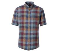 Casa Moda Leinenhemd Casual Fit kariert blau