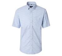Casa Moda Casual Fit Leinenhemd blau, Bedruckt