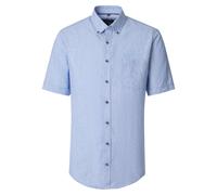 Kurzarmhemd CASAMODA "CASAMODA Leinenhemd kurzarm uni", Herren, Gr. 5XL, Normalgrößen, blau, 55% Leinen, 45% Baumwolle, unifarben, comfort fit, Hemden (73403852-5XL) blau