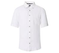 CasaModa Kurzarmhemd Herren Regular Fit Kurzarm Leinen Weiß, M