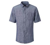 Casa Moda Casual Fit Leinenhemd blau, Einfarbig