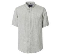 Kurzarmhemd CASAMODA "CASAMODA Leinenhemd Kurzarm uni", Herren, Gr. XXL, Normalgrößen, grau (grün), 100% Leinen, unifarben, lässig geschnitten, Hemden (12476443-XXL) grün