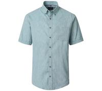 Kurzarmhemd - Casual Fit - Button Down - Leinen-Mix - grün Casa Moda