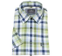 Kurzarmhemd - Casual Fit - kariert - grün / weiß Casa Moda