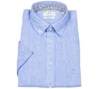 Kurzarmhemd - Casual Fit - Leinen - Button Down Kragen - blau Fynch-Hatton