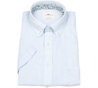 Kurzarmhemd - Casual Fit - Leinen - Button Down Kragen - hellblau Fynch-Hatton