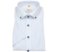Kurzarmhemd - Casual Fit - Leinen Mix - Button Down Kragen - hellblau Redmond