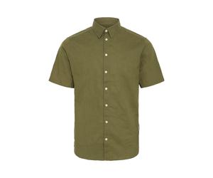 Kurzarmhemd CASUAL FRIDAY "Kurzarmhemd CFAksel", Herren, Gr. M, N-Gr, grün (winter moss), Obermaterial: 55% Leinen LI. 45% Baumwolle CO., Hemden (98012141-M) winter moss