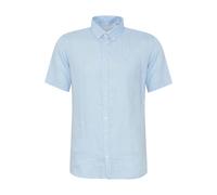 CASUAL FRIDAY CFAnton Herren Leinenhemd Kurzarmhemd Hemd 100% Leinen Button-Down-Kragen Unifarben Regular Fit, Größe:XL, Farbe:Chambray Blue (154030)