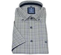 Kurzarmhemd - Comfort Fit - Button Down Kragen - kariert - blau / beige Redmond