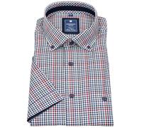 Kurzarmhemd - Comfort Fit - Button Down Kragen - kariert - blau / rot Redmond