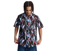 Kurzarmhemd DC SHOES "Full On Resort", Herren, Gr. M, US-Größen, liquid fuego schwarz, Obermaterial: 87% Microfaser, 13% Polyamid;, Hemden Kurzarmhemd (95950406-M)