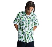 Kurzarmhemd DC SHOES "Full On Resort", Herren, Gr. S, US-Größen, liquid fuego weiß, Obermaterial: 87% Polyester, 13% Polyamid., Hemden (19069613-S) liquid fuego weiß