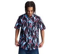 Kurzarmhemd DC SHOES "Full On Resort", Herren, Gr. XXL, US-Größen, liquid fuego schwarz, Obermaterial: 87% Microfaser, 13% Polyamid;, Hemden Kurzarmhemd (95950406-XXL)