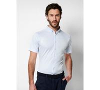 Kurzarmhemd DESOTO "Jerseyhemd Casual Modern Button Down halbarm", Herren, Gr. XL, N-Gr, blau (solid light blau), Jersey, Obermaterial: 100% Baumwolle, unifarben, slim fit normal, Rundhals, Raglanärme