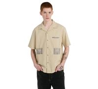 Kurzarmhemd ELEMENT "Seersucker Embroidery", Herren, Gr. XL, US-Größen, beige (seersucker aluminium), Obermaterial: 100% Baumwolle., Hemden (75044103-XL) seersucker aluminium