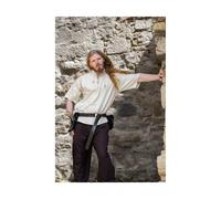 Leonardo Carbone® Mittelalter Hemd Eric - Mittelalter Kleidung, Mittelalter Hemd Herren, LARP-Kleidung, Festival Outfit Herren, Karneval Kostüm, Freizeithemden Kurzarm - 100% Baumwolle Natur 3XL