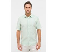 Kurzarmhemd ETERNA "MODERN FIT", Herren, Gr. 46, Normalgrößen, grün (lime), Twill, 59% Baumwolle, 41% Leinen, tailliert, Hemden Kurzarmhemd, EASY IRON (bügelleicht) (98443707-46)