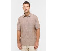 Kurzarmhemd ETERNA "MODERN FIT", Herren, Gr. 48, Normalgrößen, caramell, 100% Leinen, tailliert, Hemden Kurzarmhemd, EASY IRON (bügelleicht) (31798108-48)