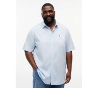Kurzarmhemd "FLEX POPLIN", Herren, Gr. 4XL, N-Gr, sweet blau, stripe, Web, Obermaterial: 100% Baumwolle, TOMMY HILFIGER BIG & TALL, unifarben, regular fit normal, Rundhals, eingesetzt abgesteppte Kant